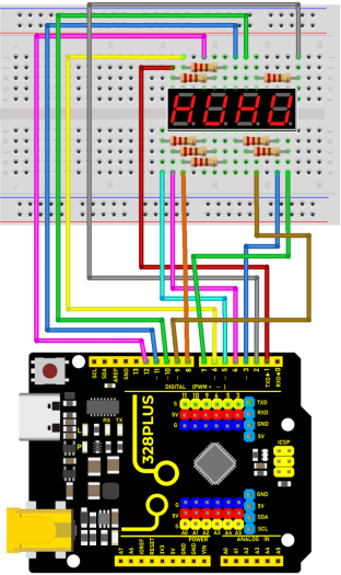 Project 08：4-Digit Tube Display — keyestudio WiKi documentation