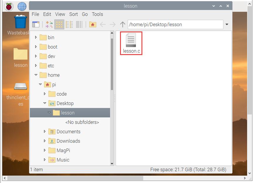 Create lesson folder