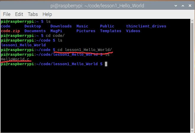 Terminal cd code