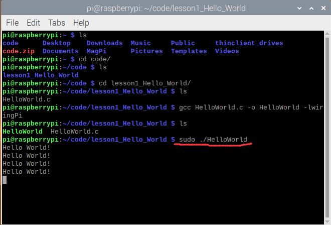 Terminal gcc compile